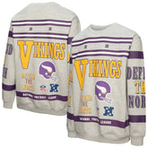 Minnesota Vikings All Over Print Vintage Fleece Crewneck Sweatshirt - Heather Gray cheap