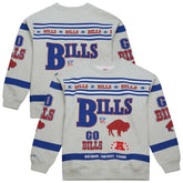 Buffalo Bills All Over Print Vintage Fleece Crewneck Sweatshirt - Heather Gray on sale