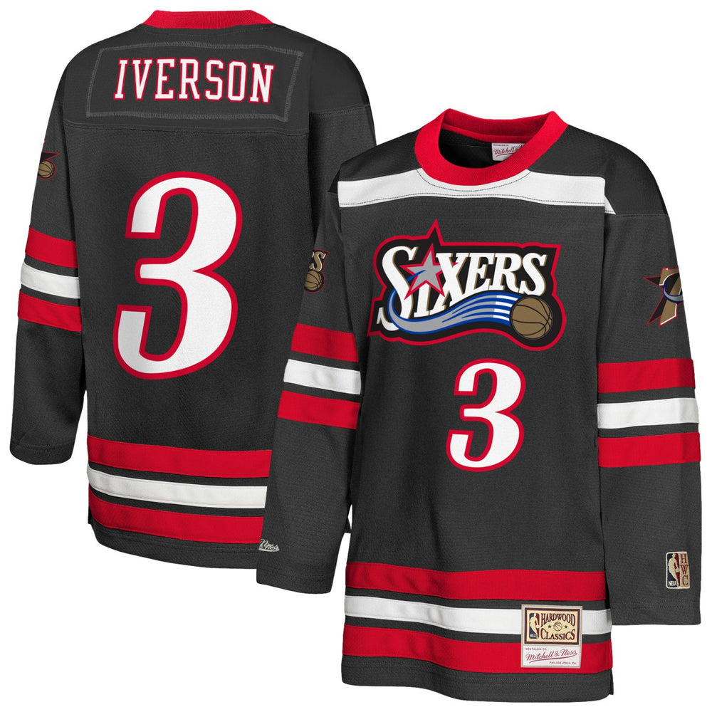 Allen Iverson Philadelphia 76ers Youth Maxxed Out 2.0 Fashion Hockey Jersey - Black cheap