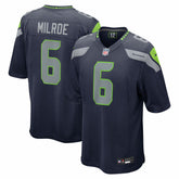 Jalen Milroe Seattle Seahawks 2025 NFL Draft Game Jersey - College Navy discount