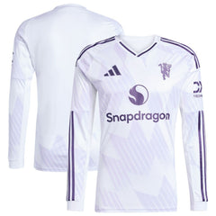 Manchester United 2025/26 Away Replica Long Sleeve Jersey - White for sale