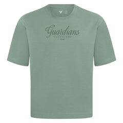 Cleveland Guardians Levelwear Ethereal Oversized Luxe Signature Knit T-Shirt Green
