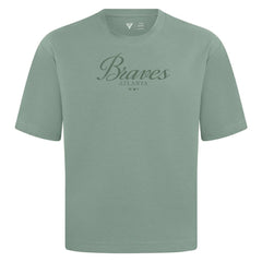 Atlanta Braves Levelwear Ethereal Oversized Luxe Signature Knit T-Shirt Green