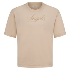 Los Angeles Angels Levelwear Ethereal Oversized Luxe Signature Knit T-Shirt Khaki