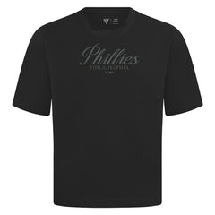 Philadelphia Phillies Levelwear Ethereal Oversized Luxe Signature Knit T-Shirt Black