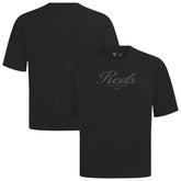 Cincinnati Reds Levelwear Ethereal Oversized Luxe Signature Knit T-Shirt Black