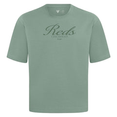 Cincinnati Reds Levelwear Ethereal Oversized Luxe Signature Knit T-Shirt Green