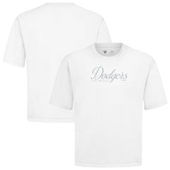 Los Angeles Dodgers Levelwear Ethereal Oversized Luxe Signature Knit T-Shirt White
