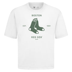 Boston Red Sox Levelwear Crossway Oversized Luxe Signature Knit T-Shirt White