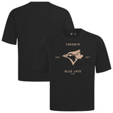Toronto Blue Jays Levelwear Crossway Oversized Luxe Signature Knit T-Shirt Black
