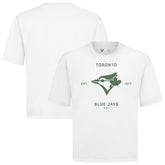 Toronto Blue Jays Levelwear Crossway Oversized Luxe Signature Knit T-Shirt White