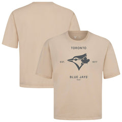 Toronto Blue Jays Levelwear Crossway Oversized Luxe Signature Knit T-Shirt Khaki