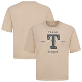 Texas Rangers Levelwear Crossway Oversized Luxe Signature Knit T-Shirt Khaki