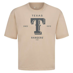 Texas Rangers Levelwear Crossway Oversized Luxe Signature Knit T-Shirt Khaki