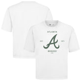 Atlanta Braves Levelwear Crossway Oversized Luxe Signature Knit T-Shirt White