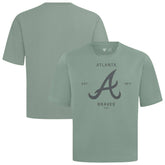 Atlanta Braves Levelwear Crossway Oversized Luxe Signature Knit T-Shirt Green