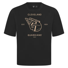 Cleveland Guardians Levelwear Crossway Oversized Luxe Signature Knit T-Shirt Black