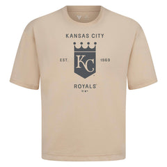 Kansas City Royals Levelwear Crossway Oversized Luxe Signature Knit T-Shirt Khaki