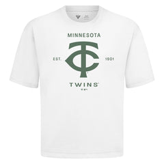 Minnesota Twins Levelwear Crossway Oversized Luxe Signature Knit T-Shirt White