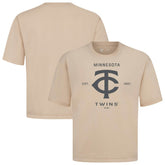 Minnesota Twins Levelwear Crossway Oversized Luxe Signature Knit T-Shirt Khaki