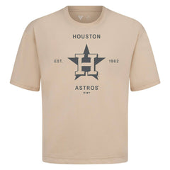 Houston Astros Levelwear Crossway Oversized Luxe Signature Knit T-Shirt Khaki