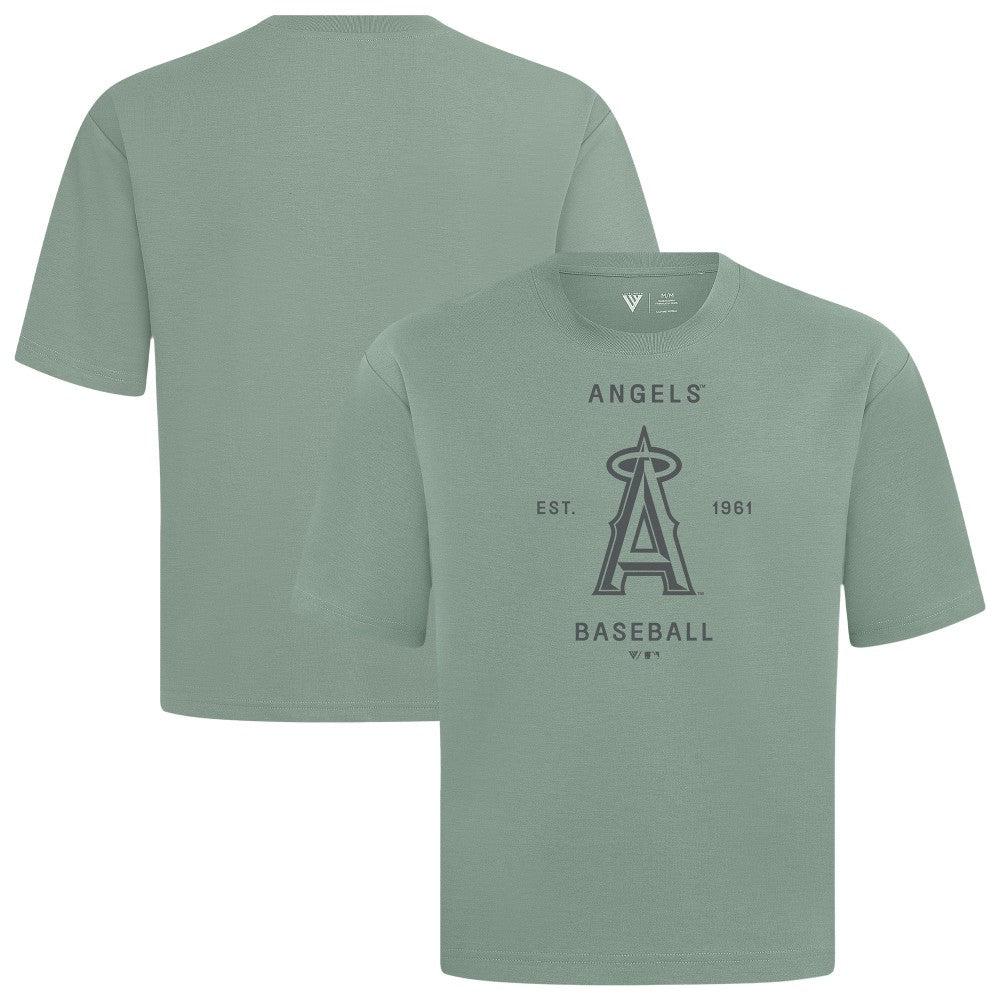 Los Angeles Angels Levelwear Crossway Oversized Luxe Signature Knit T-Shirt Green