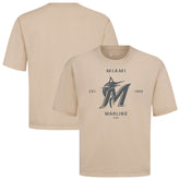 Miami Marlins Levelwear Crossway Oversized Luxe Signature Knit T-Shirt Khaki