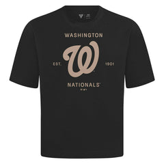 Washington Nationals Levelwear Crossway Oversized Luxe Signature Knit T-Shirt Black