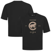 Chicago Cubs Levelwear Crossway Oversized Luxe Signature Knit T-Shirt Black
