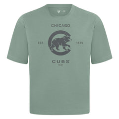 Chicago Cubs Levelwear Crossway Oversized Luxe Signature Knit T-Shirt Green