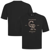 Colorado Rockies Levelwear Crossway Oversized Luxe Signature Knit T-Shirt Black