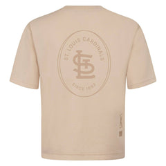 St. Louis Cardinals Levelwear Signet Oversized Luxe Signature Knit T-Shirt Khaki