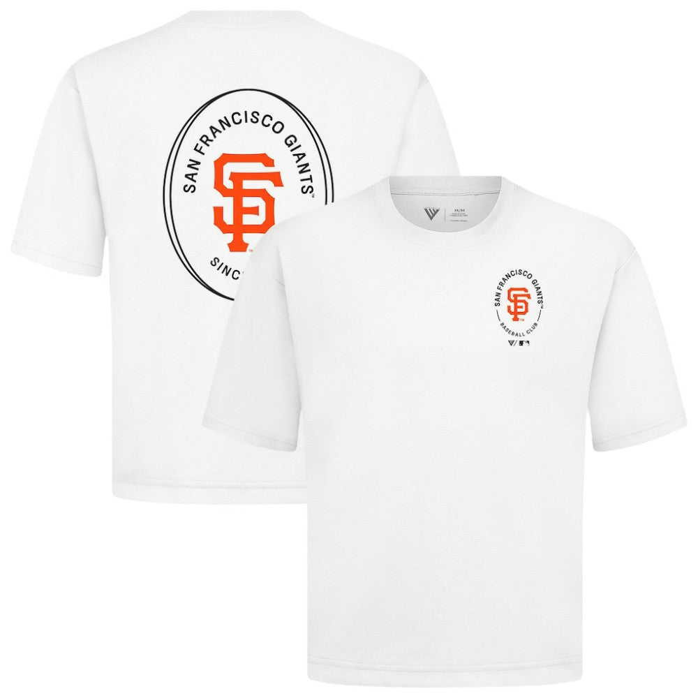 San Francisco Giants Levelwear Register Oversized Luxe Signature Knit T-Shirt White