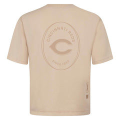 Cincinnati Reds Levelwear Register Oversized Luxe Signature Knit T-Shirt Khaki