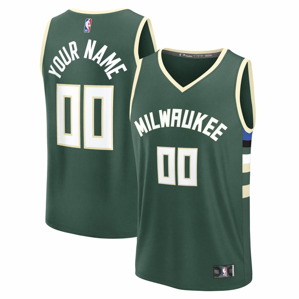 Milwaukee Bucks Fast Break Custom Jersey - Icon Edition - Green shop