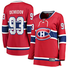 Ivan Demidov Montreal Canadiens Fanatics Women's Home Breakaway Player Jersey - Red Jerseys