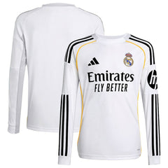 Real Madrid Youth 2025/26 Home Replica Long Sleeve Jersey - White on sale