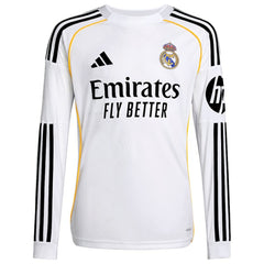 Real Madrid Youth 2025/26 Home Replica Long Sleeve Jersey - White on sale