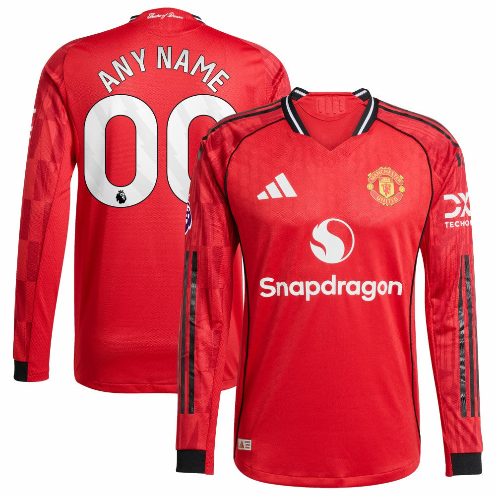 Manchester United Home 2025/26 Custom Long Sleeve Jersey - Red online