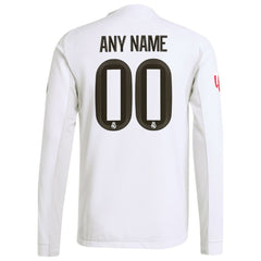 Real Madrid 2025/26 Home Long Sleeve Custom Jersey - White for sale