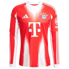 Bayern Munich 2025/26 Home Replica Long Sleeve Custom Jersey - Red sale