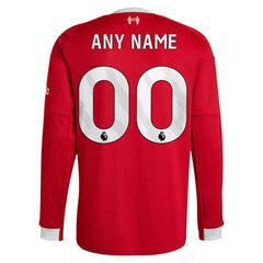 Liverpool 2025/26 Home Custom Replica Long Sleeve Jersey - Red outlet