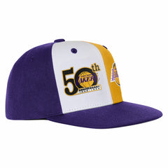 Los Angeles Lakers Youth 50th Anniversary Duo Front Snapback Hat - Purple on sale