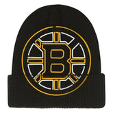 Boston Bruins Mitchell & Ness Youth Neon Line Lights Cuffed Knit Hat - Black Hats