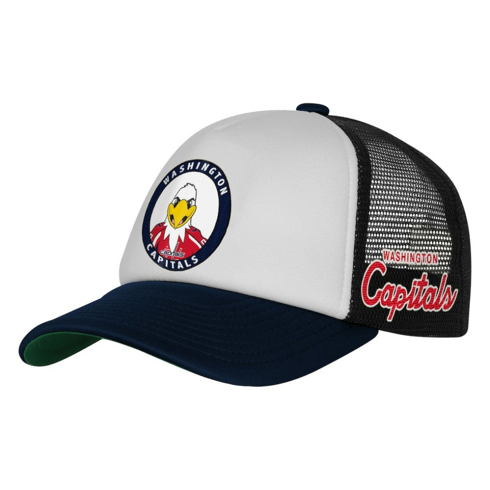 Washington Capitals Mitchell & Ness Youth Mascot Adjustable Trucker Hat - White Hats
