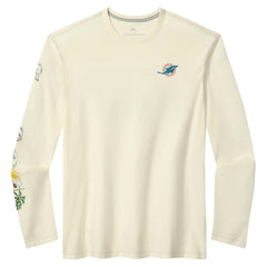 Miami Dolphins Oasis Endzone Lux Long Sleeve T-Shirt - Cream sale