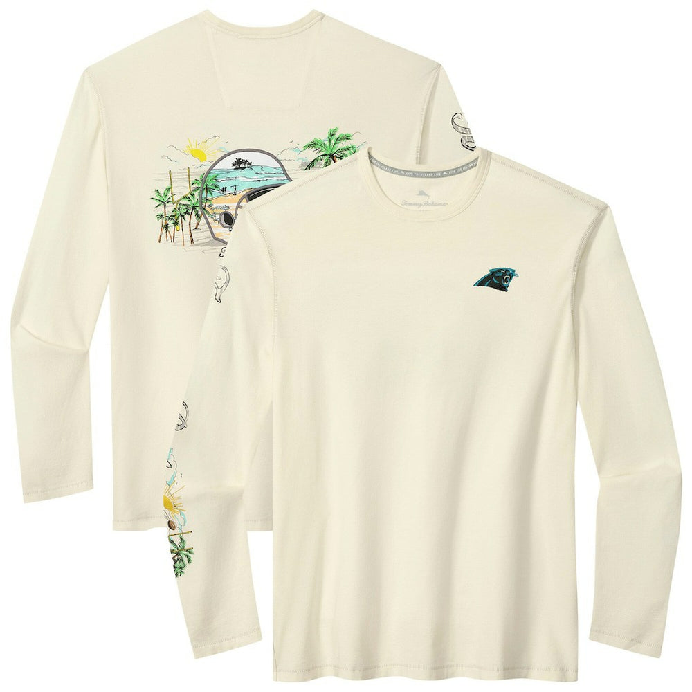 Carolina Panthers Oasis Endzone Lux Long Sleeve T-Shirt - Cream for sale