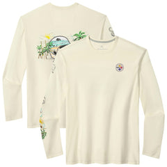Pittsburgh Steelers Oasis Endzone Lux Long Sleeve T-Shirt - Cream for sale
