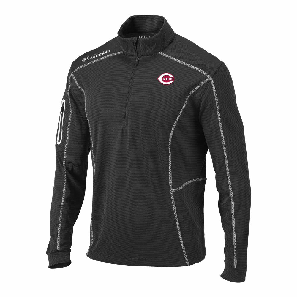 Cincinnati Reds Omni-Wick Shotgun Quarter-Zip Pullover Gray