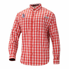 Boston Red Sox Super Tamiami Omni-Shade Long Sleeve Button-Down Shirt Red